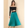 thumbnail image 3 of Falda Midi Plisada de Acordeón Allegra K Fiesta Cintura Elástica Azul Eléctrico L, 3 of 6