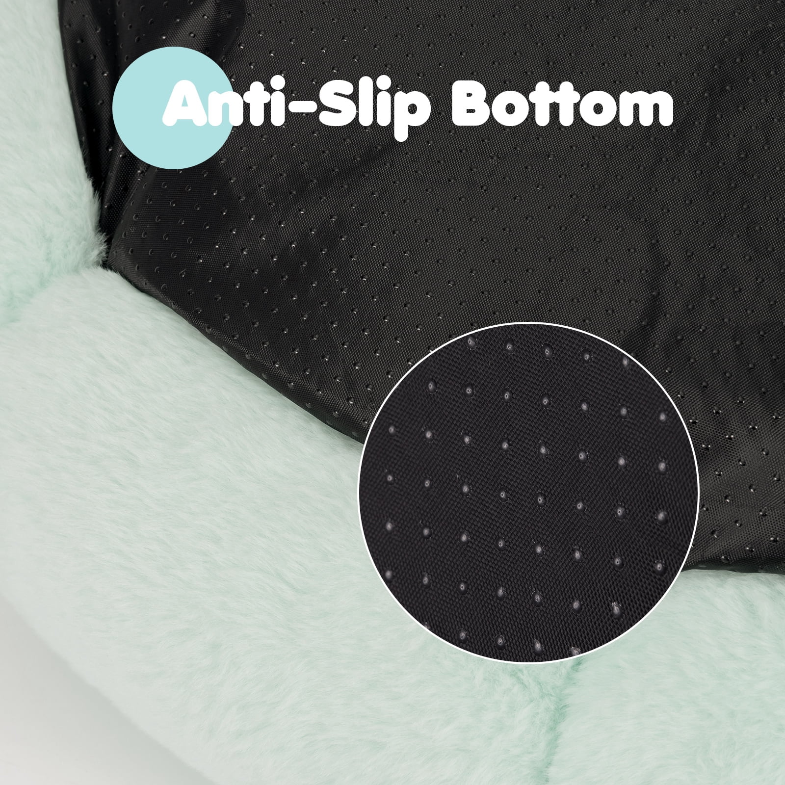 Happy & Polly Cat Bed, Small Dog Bed, Flower Shaped Bolster for Small Breeds, 15.7" Green