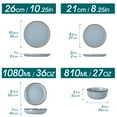 thumbnail image 2 of Malacasa 16 Pcs Dinnerware Sets For 4 people, Plates and Bowls Set, Stoneware Tableware Dishwasher Microwave Safe, Blue, 2 of 10