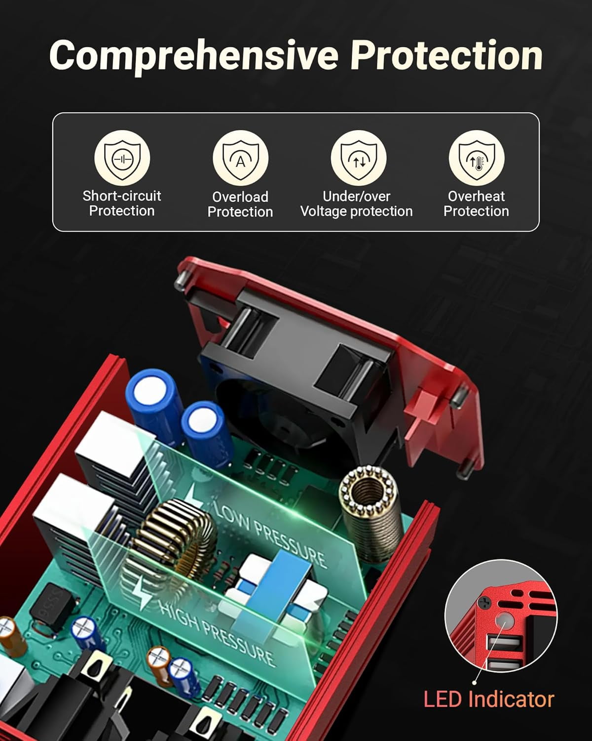 BESTEK 300W Power Inverter DC 12V to 110V AC Car Inverter with 4.2A Dual USB Car Adapter
