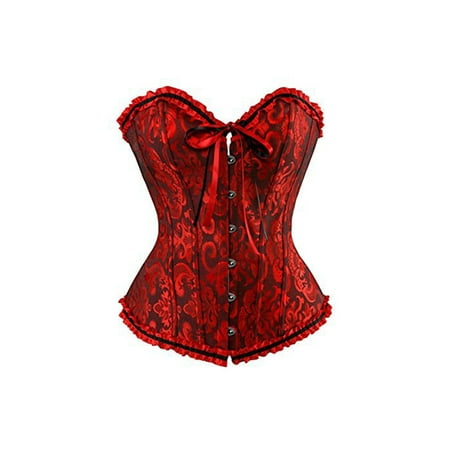 

Canis Women s Corset Sexy Lace Floral Waist Shaping Bustier Top for Wedding Party