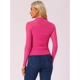 thumbnail image 3 of DARING DIVA Women's Sheer Panel with Side Shirring Mesh Top L Hot Pink, 3 of 6