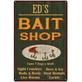 thumbnail image 1 of ED'S Green Bait Shop Man Cave 12 x 18 Matte Finish Metal 112180027376, 1 of 1