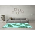 thumbnail image 3 of Ahgly Company Indoor Round Abstract Turquoise Blue Modern Area Rugs, 5' Round, 3 of 4