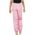 thumbnail image 3 of A2Y Women's Solid Sporty Style Ruched Adjustable Drawstring Jogger Pants Pink S, 3 of 3