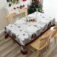 thumbnail image 2 of Christmas Tablecloth 60x84 Inches for Rectangle Tables - Christmas Tree Decor for Table - Water Resistant Plaid Xmas Table Cloth, Red Chrismtas Party Decorations for Kitchen, Home, 2 of 6