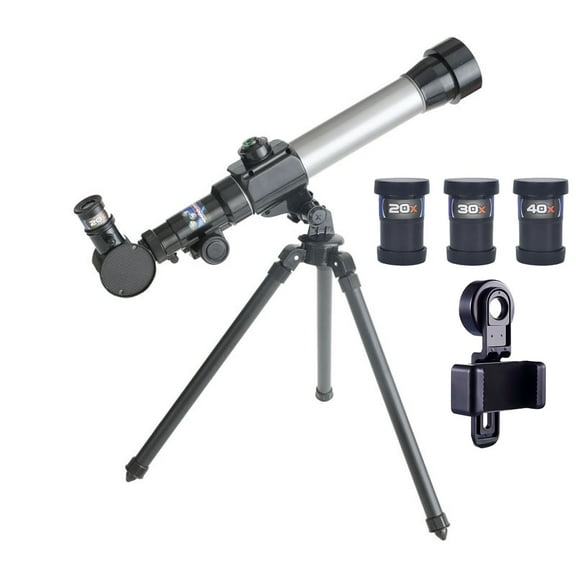 Telescope for Teenagers - Beginner Astronomy Spyglass Telescopic Wish Compass,20X 30X 40X Magnification, Portable for Travel, Gift&Toy (Black)