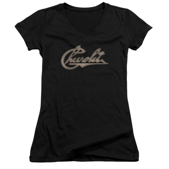 Chevrolet Chevy Script Junior Women's T-Shirt V-Neck Black