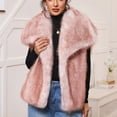 thumbnail image 6 of LWFFDAW Women's Faux Fur Vest Wide Collar Sleeveless Plush Jacket Fall Winter Warm Loose Outerwear with Pockets, 6 of 6