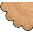 thumbnail image 3 of Natural Farmhouse Jute Round Rug with Black Border Design, Scalloped Round Rug Size 8 x 8 Feet, 3 of 3