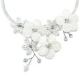 thumbnail image 2 of Coin Freshwater Silver Pearl-Crystal Floral Paradise Cluster Choker, 2 of 3