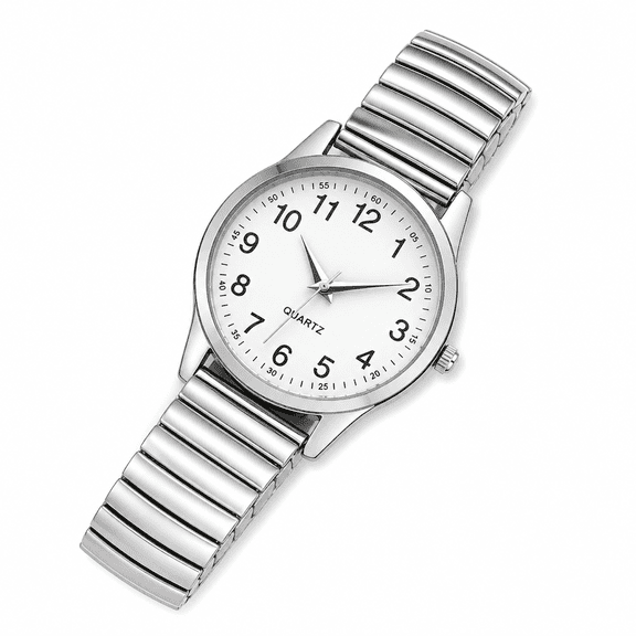AURENIX 2026 New Fashion Ladies Women Unisex Wind Up Watches for Women No Battery Stainless Steel Quartz Wrist Bands Men Watch Couple Watch for Casual,Office,Party,Daily Wear