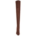 thumbnail image 4 of FSJ Women Simple Square Closed Toe Over The Knee Boots Sparkly Crystal Block Heel Thigh High Boots Back Zipper Party Prom Office Boots Shoes Size 8.5 Brown, 4 of 4