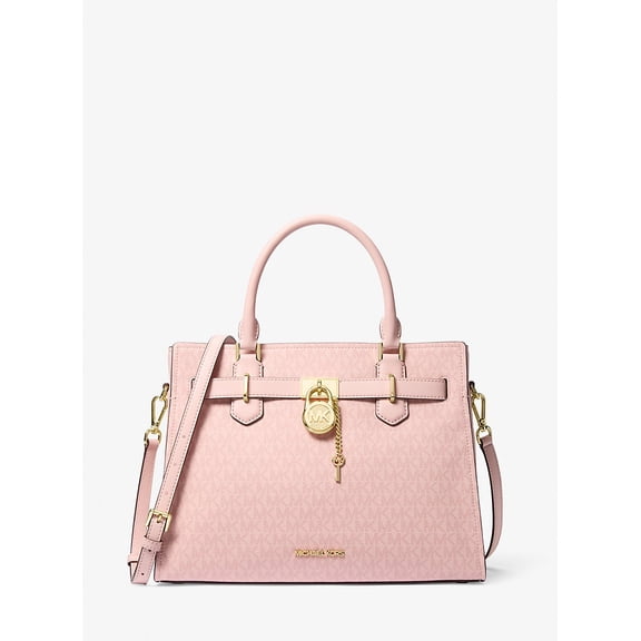 Michael Kors Outlet Hamilton Medium Signature Logo Satchel - Powder Blush