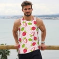 thumbnail image 6 of Lsque Hand Drawn Strawberry Pattern Mens Tank Tops Muscle Athletic Quick Dry Sleeveless Workout Fitness T Shirts Beach Tank Top, Loose-fit Sleeveless Shirt for Men-X-Large, 6 of 7
