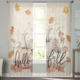 thumbnail image 2 of Hello Fall Sheer Curtains 72 Inches Long 2 Panels Set, Window Sheer Curtains for Living Room/Bedroom, Farmhouse Pumpkins Thanksgiving Botanical Light Filtering Rod Pocket Curtain 52'' x 72'' x 2, 2 of 7