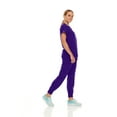 thumbnail image 3 of Hey Collection Womens Stretch Colorful V-Neck Jogger Scrubs Set, Medical Nursing Tops with Four Pocket Scrubs Jogger Pants, 3 of 5