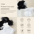 thumbnail image 6 of YooGuoGuo Womens Ankle Socks Lace Ruffle Frilly Cotton Cute Princess Ankle Dress Lace Socks for Girl 2 Pack, 6 of 7