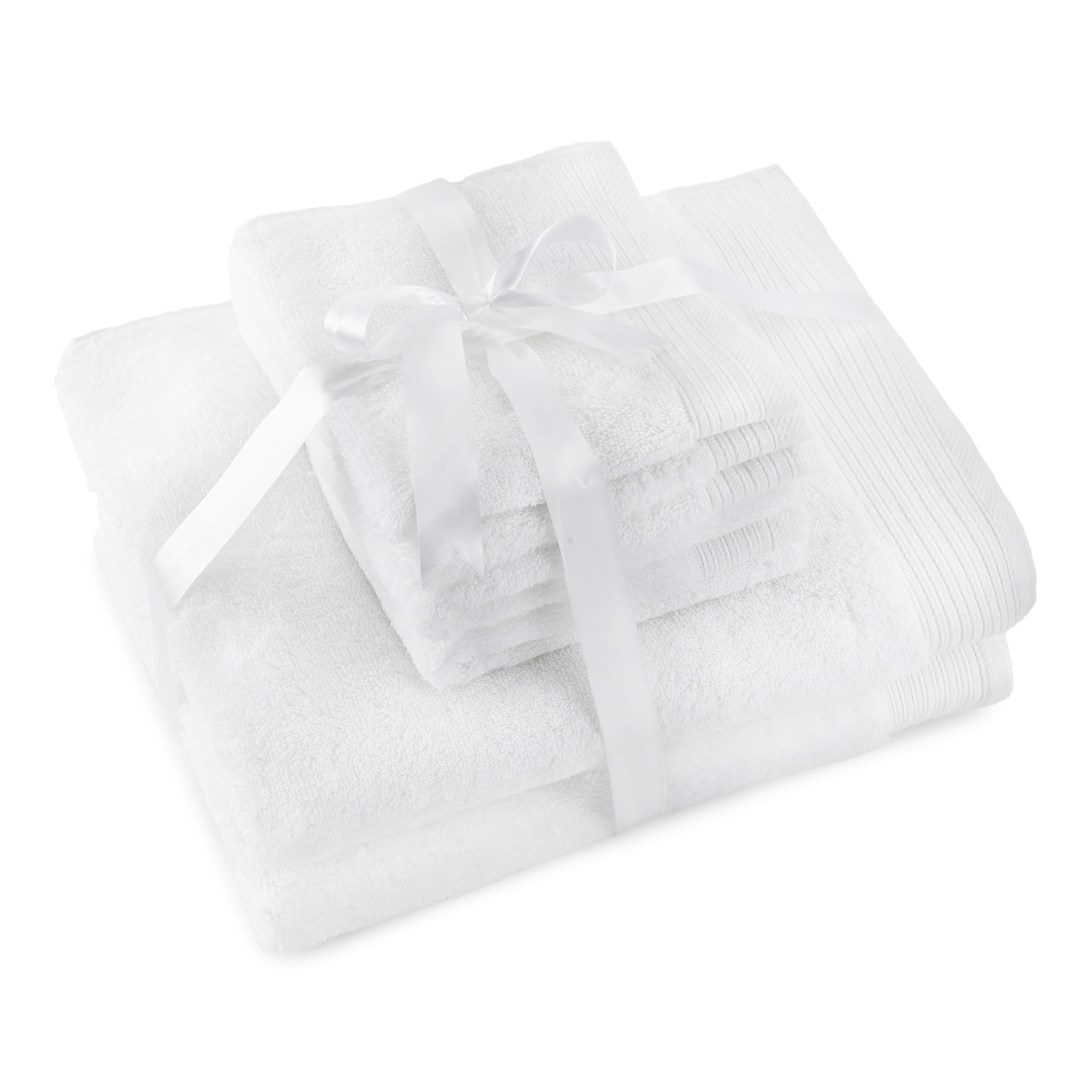 Hotel Style 100% Organic Cotton Luxury 6-Piece Towel Set, Arctic White