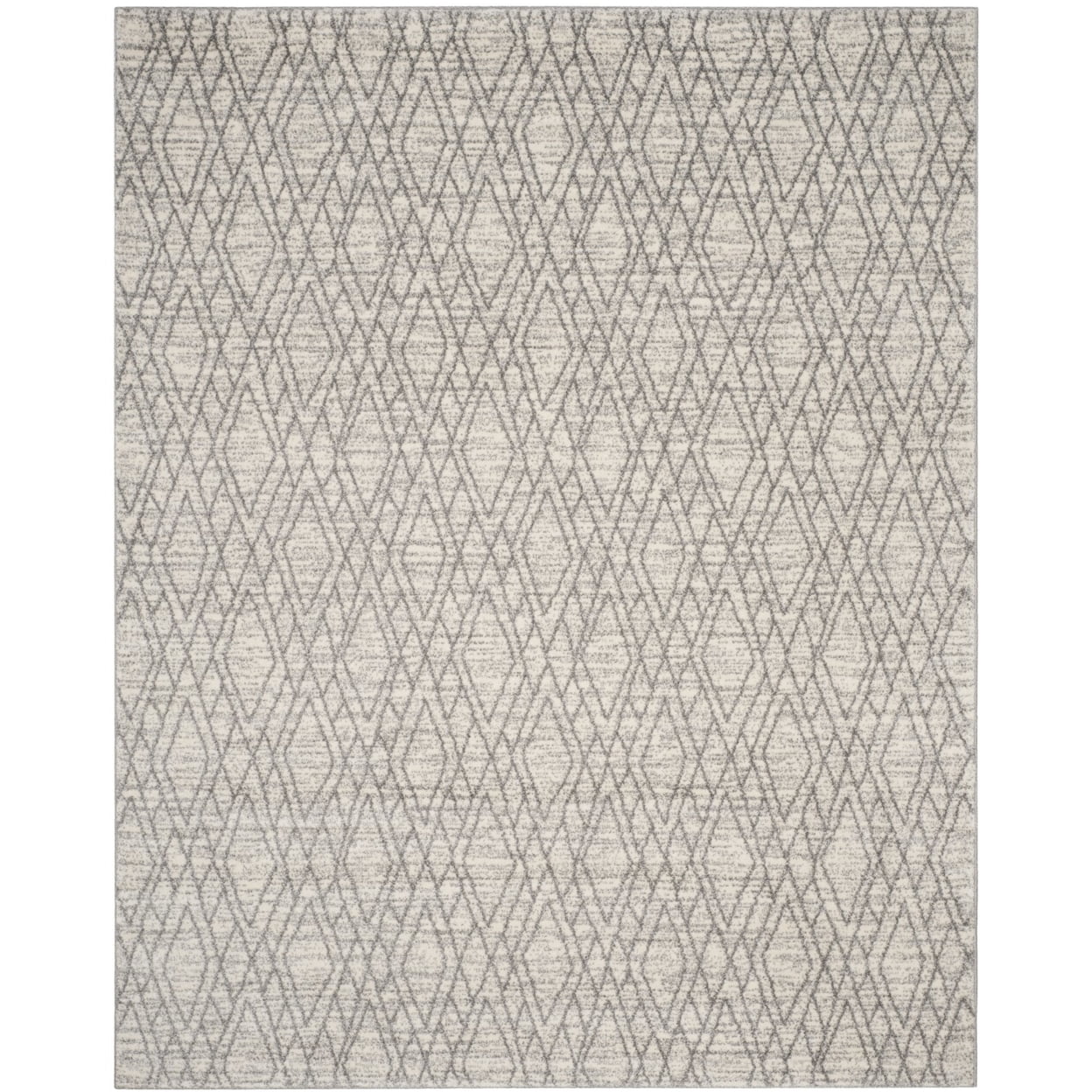 SAFAVIEH Tunisia Jayna Geometric Runner Rug, Ivory/Light Grey, 2'3" x 8'