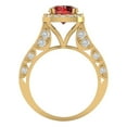 thumbnail image 4 of 2.7ct round cut red natural garnet 14k yellow gold halo Bridal Wedding Engagement Promise Anniversary Ring for Women size 7.5, 4 of 7