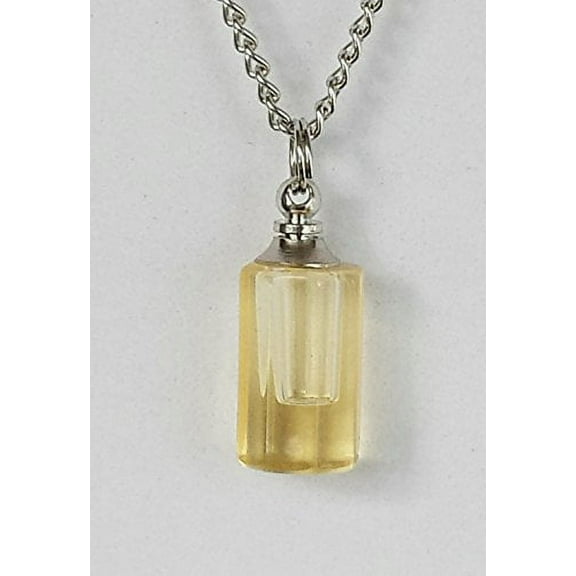 Amber Crystal Cylinder Personal CREMATION URN with Velvet Pouch & Fill Kit