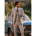 thumbnail image 2 of Men's Suit 3 Piece Slim Fit Jacket + Vest + Pants Set | Wedding Formal Business Suits Elegant Tuxedo | Peaked Lapel Blazer, 2 of 5