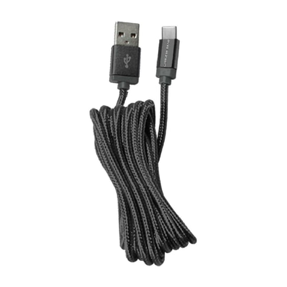 Wireless Gear 10 Ft USB to USB-C Braided Fabric Charging Cable (Black)