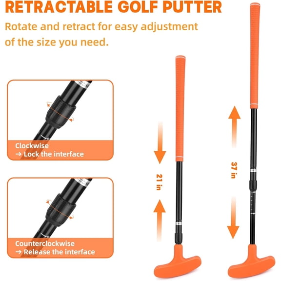 4 Pack Mini Golf Set, Golf Putter Men & Women Two-Way Golf Putter, Right/Left Handed Golf Club Indoor/Outdoor