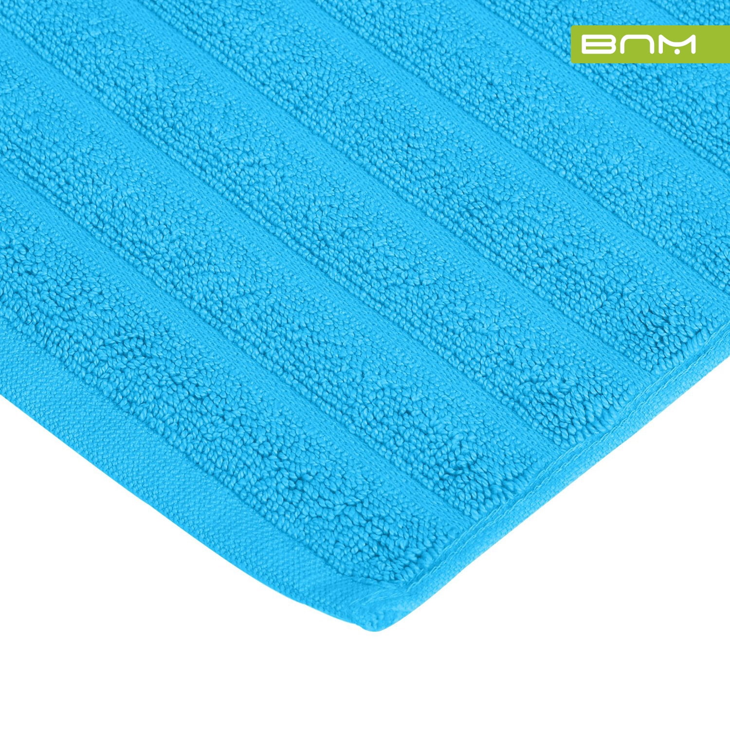 Lined 100% Combed Cotton Bath Mats Set for Bathroom 2 Piece, Aster Blue