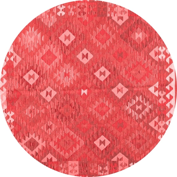 Ahgly Company Indoor Round Southwestern Red Country Area Rugs, 8' Round