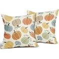thumbnail image 6 of AUQ 2026 New Fall Pillow Covers 18X18 Set of 2 Thanksgiving Themed Blue Yellow Orange Pumpkin Print Decorative Throw Pillows Outdoor Autumn Harvest Pillowcase Farmhouse Linen Cushion Case Decor, 6 of 7