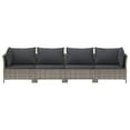 thumbnail image 2 of vidaXL Ensemble de Salon de Jardin 4 Pcs avec Coussins Gris en Rotin Poly, 2 of 5