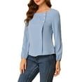 thumbnail image 4 of NOMADIC NOOK Women's 2 Packs Pleated Front Casual Long Sleeve Square Neck Blouse, 4 of 6