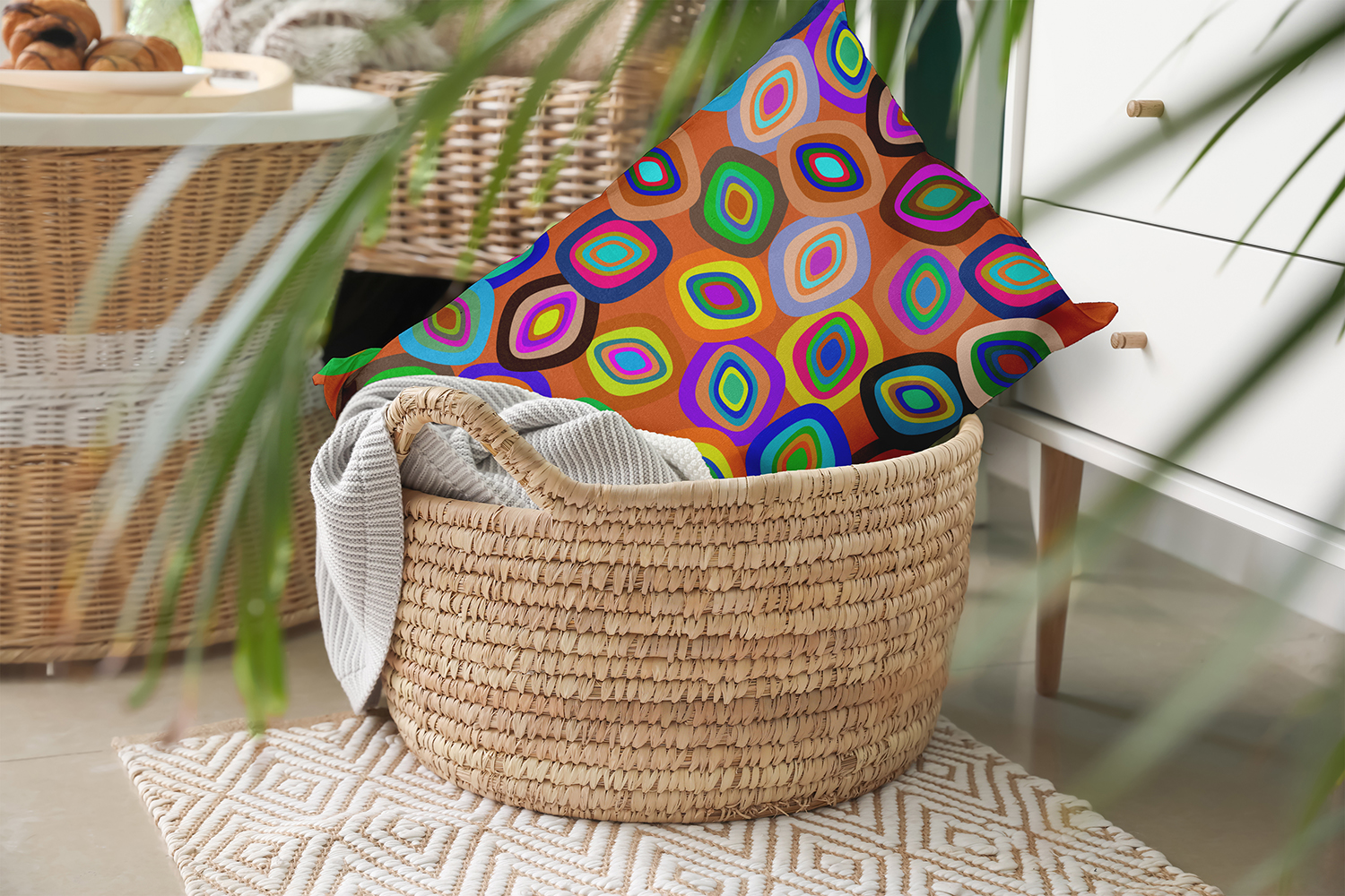 20" x 14" Simply Daisy Modern Leaf Pile Polyester Accent Pillow, Multi Qty 1