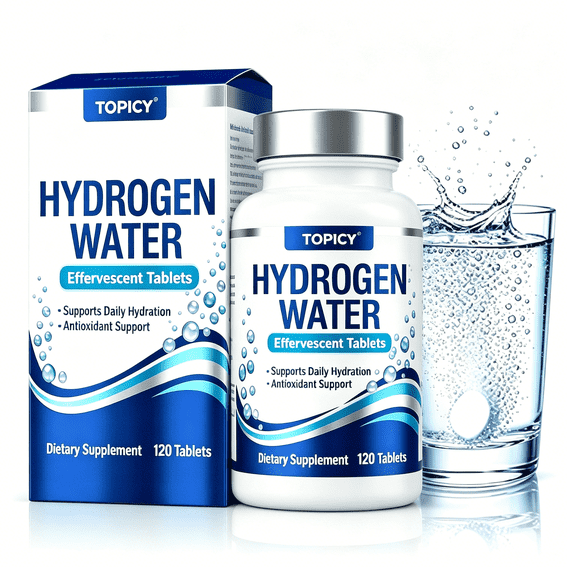 Hydrogen Water Tablets, Fast-Dissolving No Residue H2 Infused Drink Drops for Workout Recovery and Daily Hydration, 120 Count