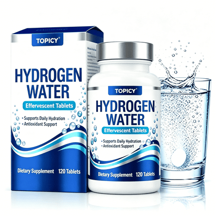 Hydrogen Water Tablets, Fast-Dissolving No Residue H2 Infused Drink Drops for Workout Recovery and Daily Hydration, 120 Count