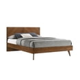 thumbnail image 3 of Benjara Nova Rem King Size Platform Bed- Chevron Pattern Headboard- Walnut Brown, 3 of 6
