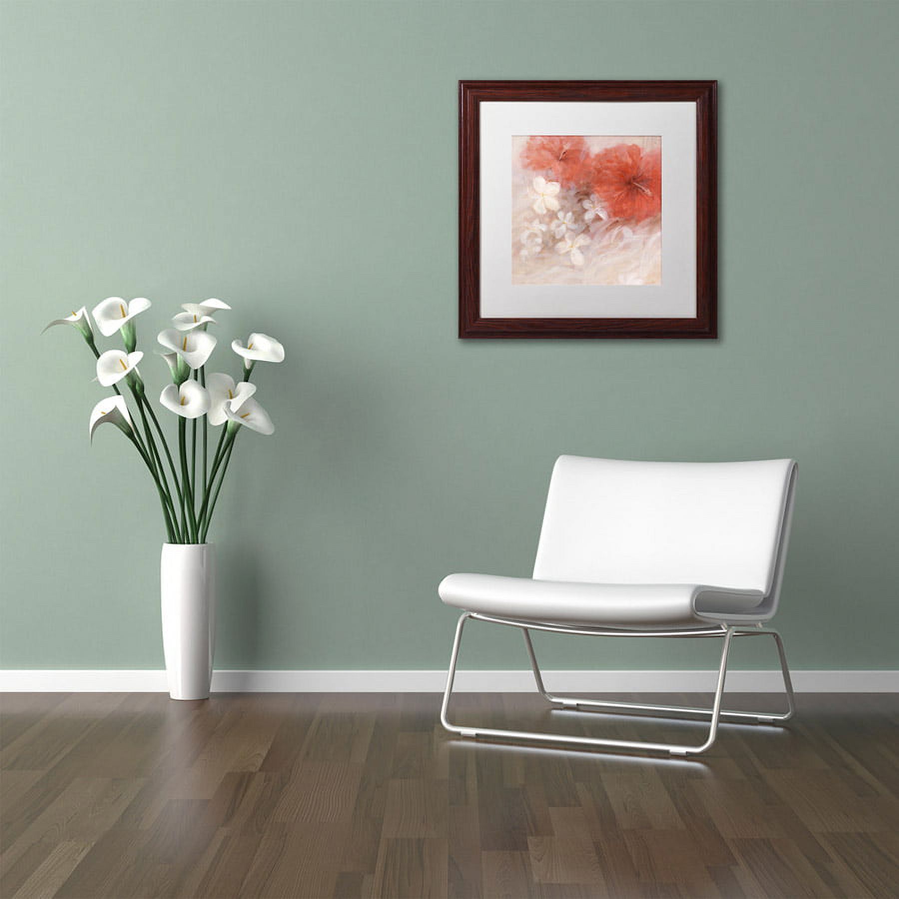 Li Bo 'Hibiscus II' Matted Framed Art
