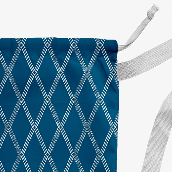 Simply Daisy Diamond Dots 18 x 29 in Blue Laundry Bag