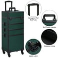thumbnail image 4 of Alden Design Professional 4-in-1 Aluminum Travel Cosmetic Makeup Case, Dark Green, 4 of 8