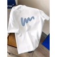thumbnail image 2 of Men's Trendy Wave Print Graphic Tee - Casual T-Shirt with White Logo, Machine Washable, Summer Streetwear, 2 of 8