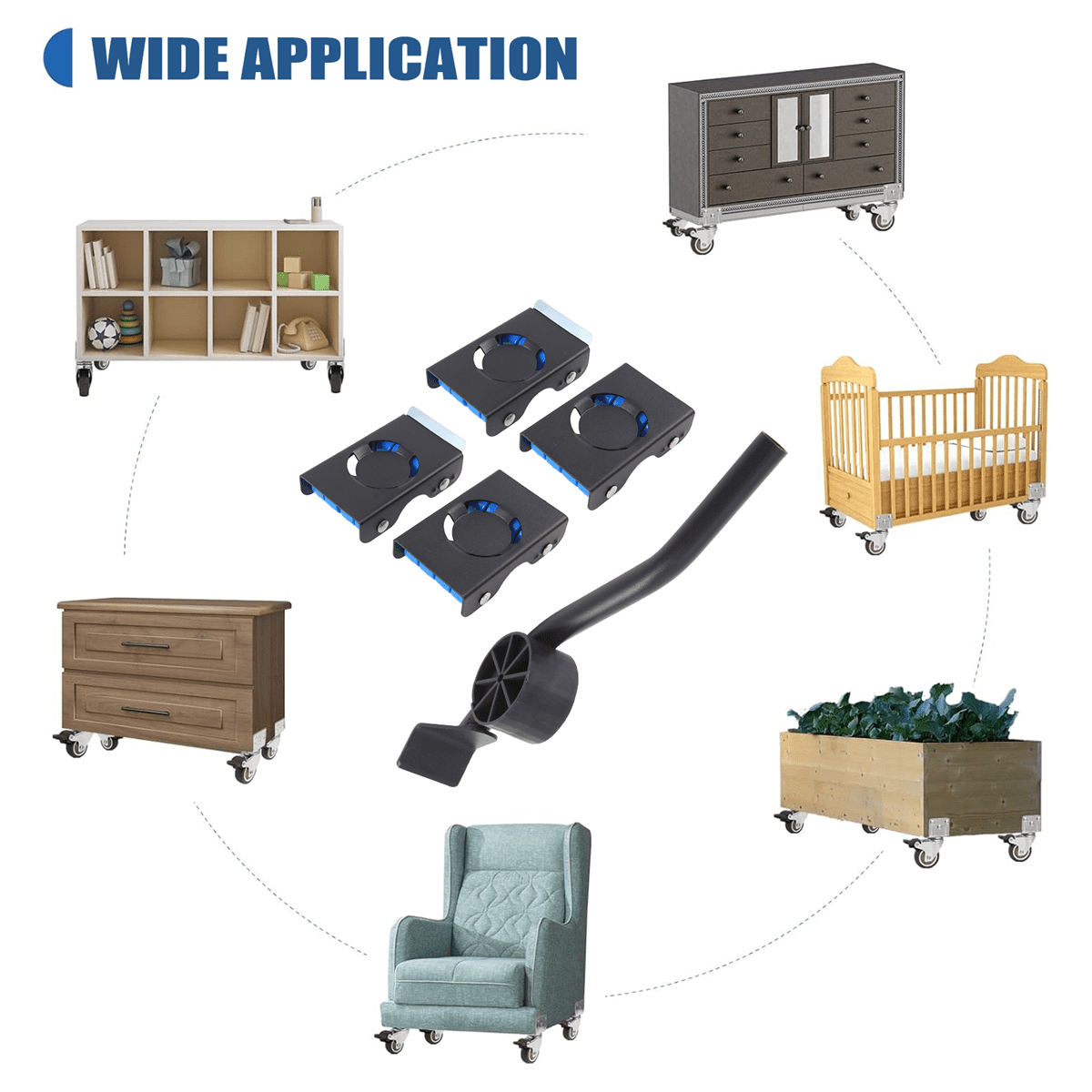 Universal Upgraded Furniture Lift Heavy Duty Appliance Roller Trolley Suitable for Sofas Refrigerators,Washing Machines