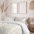 thumbnail image 2 of Ambesonne Botanical Down Alternative Quilt Comforter, Pastel Art Vintage Floral, Twin, Blush and Pale Olive Green, 2 of 5