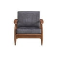 thumbnail image 3 of ACME Furniture Alisa Upholstered Fabric & Wood Accent Chair in Charcoal/Brown, 3 of 3