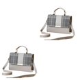 thumbnail image 2 of Minnieouse Elegante bolso de hombro para mujer para restaurantes y cafés Bolso de hombro de PU Bolso cruzado de cuero Moda de alta capacidad gris claro 1 2Conjunto, 2 of 6