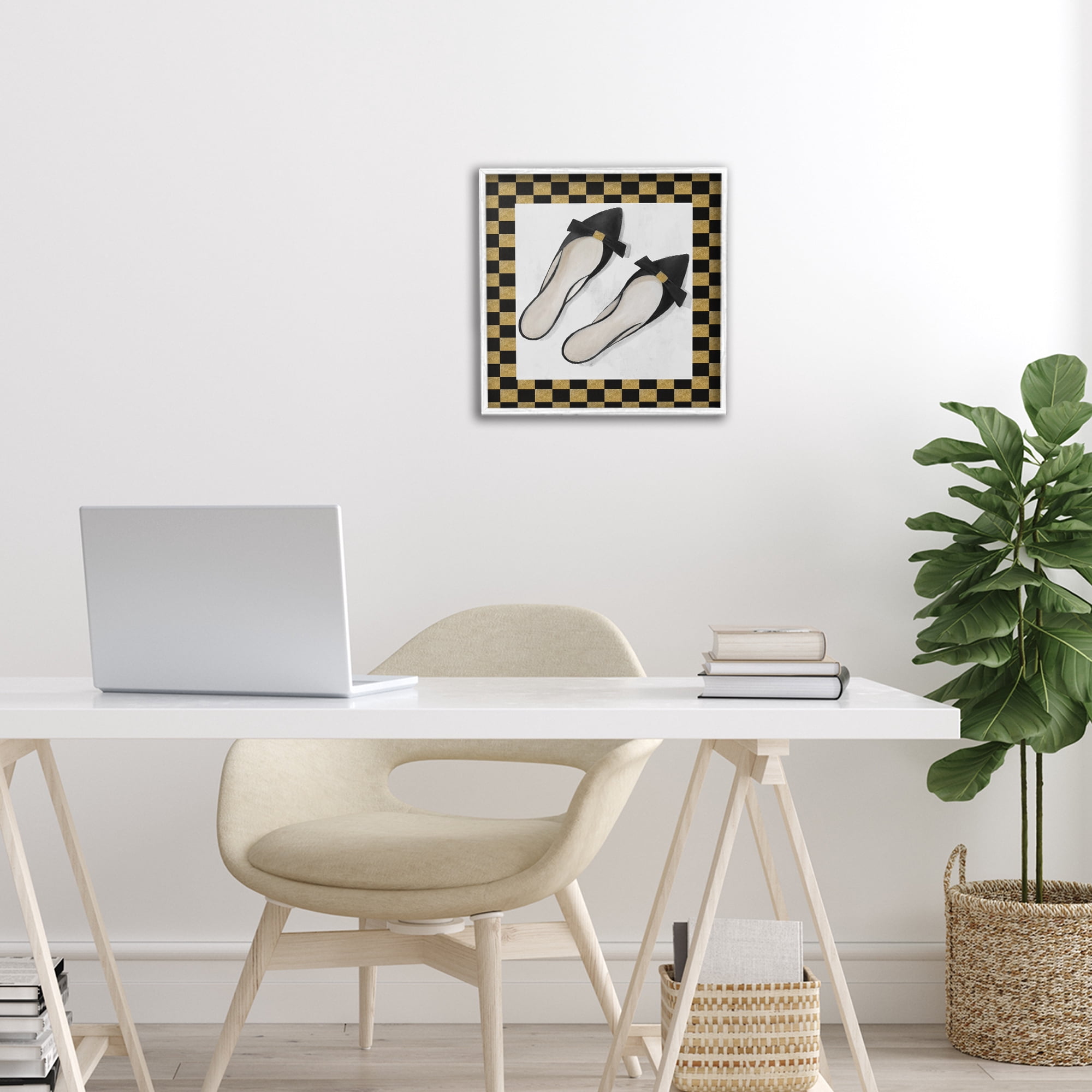 Stupell Industries Sleek Black Sliders White Framed Giclee Art, design by Lorenzo Collective