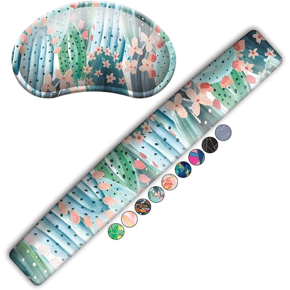 French Koko Keyboard and Mouse Wrist Rest Support Superior Arm Wrist Pad Comfort Memory Foam Desk Home Office School Computer Laptop Pc, Non Slip Cute Cute Cactus