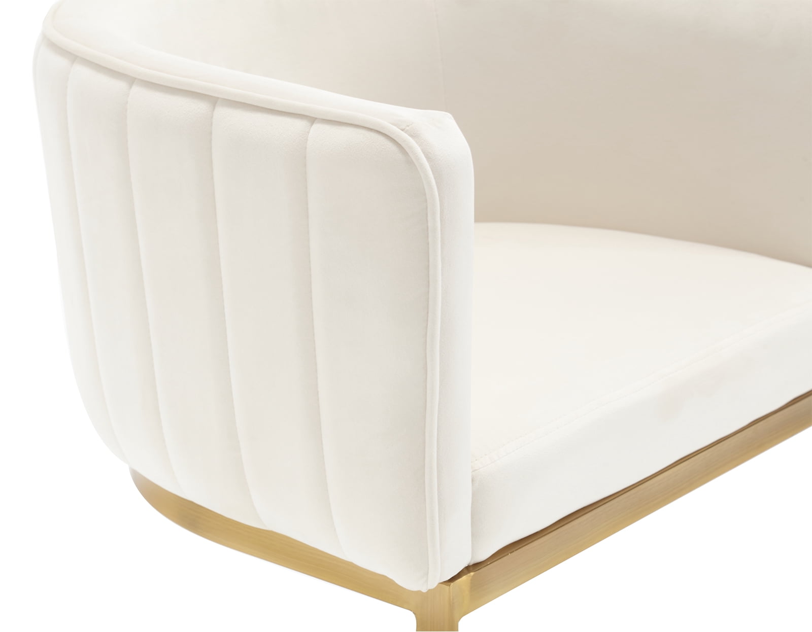 Dayalane Modern Barrel Dining Chairs Set of 2, Velvet Upholstered Kitchen and Dining Room Side Chairs, Comfy Armchair with Metal Frame for Living Room Bedroom Cafe, White