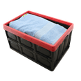 thumbnail image 3 of Dependable Industries Inc. Essentials Collapsible Storage Box Foldable Utility Bin with Lid 100's of Uses for Home Storage Office Auto Trunk Organization - Black with Red, 3 of 5